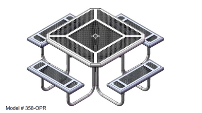 358 Table with Perforated Rolled Edge