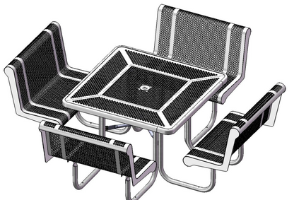 358 Capri Seating Table with Perforated Pattern