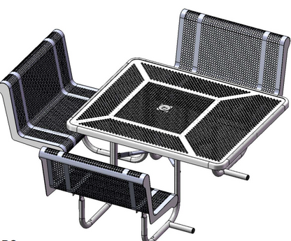 358 Capri Seating Table with Perforated Pattern