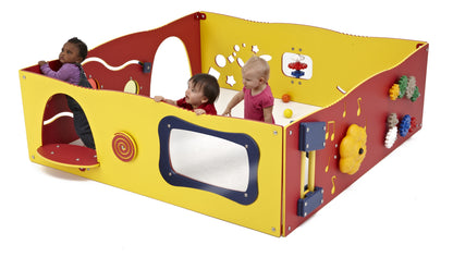 Learn-A-Lot Play Station & Sensory Wall: 4 Panel Configuration Play Structure with Mount Kit