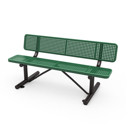 Expanded Steel 6' Park Bench-Green