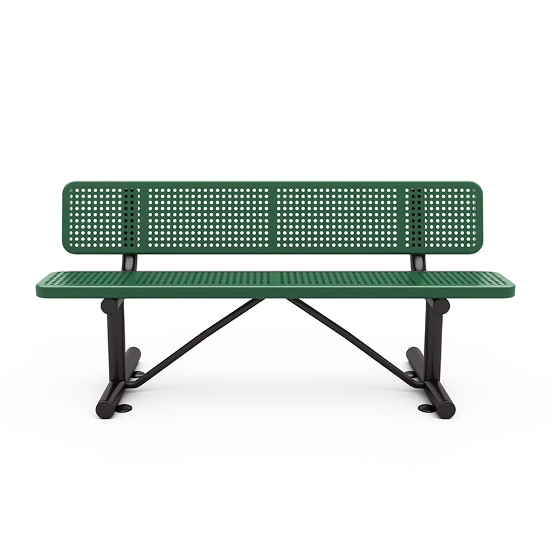 Expanded Steel 6' Park Bench-Green