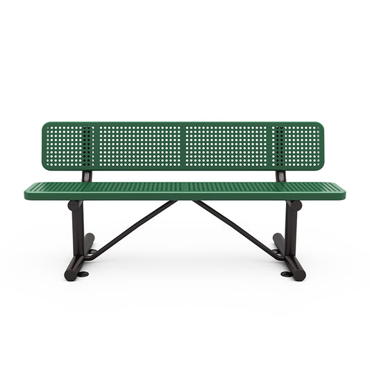 Expanded Steel 6' Park Bench-Green